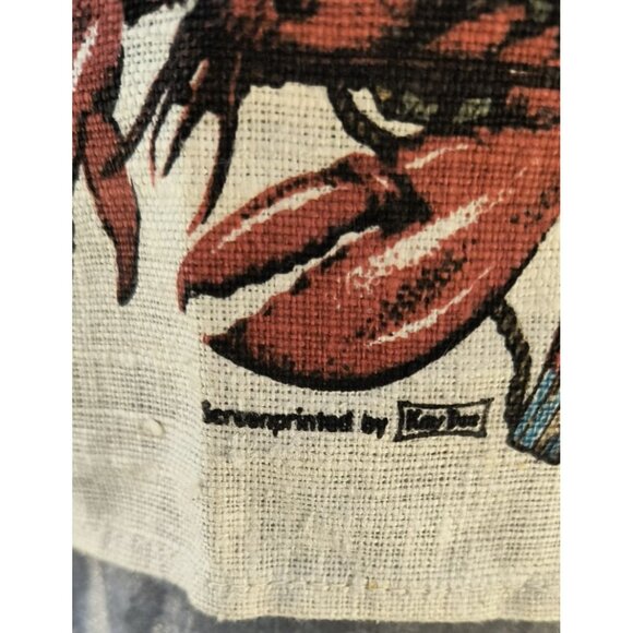 Vintage 1960s Linen Map Tea Towel Maine State Landmarks & History - Picture 6 of 7